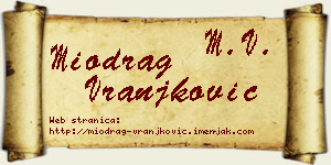Miodrag Vranjković vizit kartica
